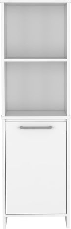 Eiffel Kitchen Pantry, Two External Shelves, Single Door Cabinet, Two Interior Shelves White -White