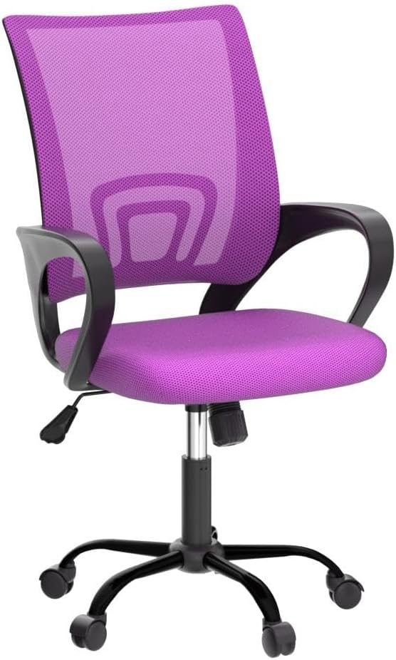 Ergonomic Office Chair Computer Desk Chair with Back Support Mesh Rolling Swivel PC Executive Chair Modern Adjustable Height Task Works Office Chair for Women Men, Pink