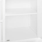Crosley Furniture Cutler Faux Marble Top Kitchen Island with Storage, Breakfast Bar, Microwave Stand, White