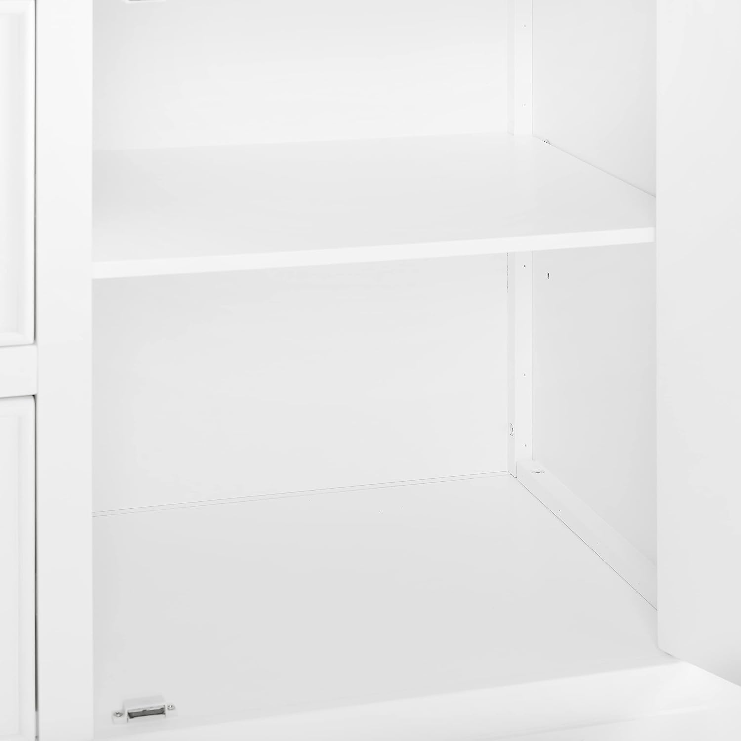 Crosley Furniture Cutler Faux Marble Top Kitchen Island with Storage, Breakfast Bar, Microwave Stand, White