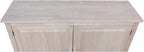 Solid Wood Hall Cupboard - 34" H, Unfinished