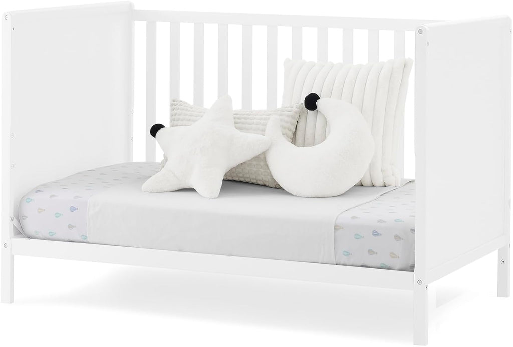 Delta Children Ruby 6-in-1 Convertible Crib & Changing Table 2-Piece Set - Greenguard Gold Certified, Bianca White