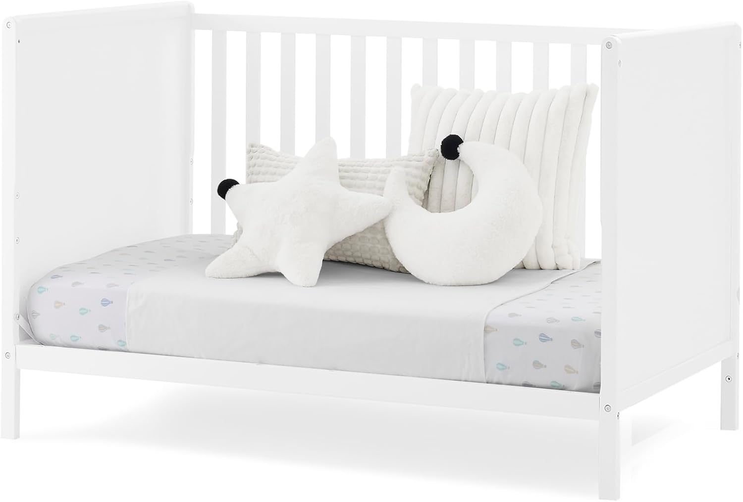 Delta Children Ruby 6-in-1 Convertible Crib & Changing Table 2-Piece Set - Greenguard Gold Certified, Bianca White