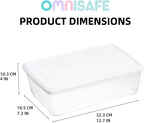 Stackable Plastic Storage Shoebox, BPA-Free Nestable Container with Latching Lid to Organize Shoes, See-Through Box for Home and Office, Multi-Purpose Storage Case, Clear Bins (12 Pack 6 Quart White)