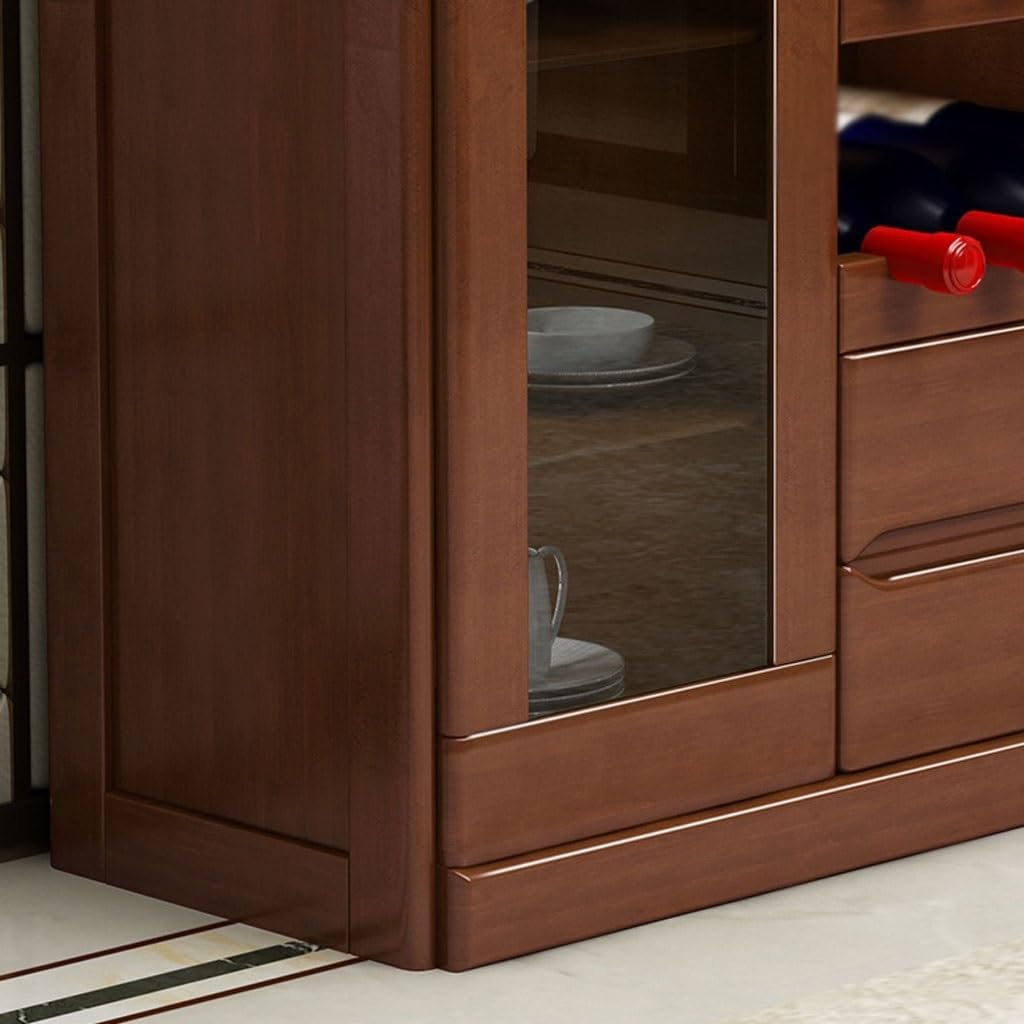 Entryway Cabinet Chinese Creative Solid Wood Wine Cabinet Restaurant Multifunctional Dining Sideboard Home Kitchen Storage Cabinet Sideboard Storage Cabinet
