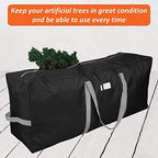Heavy Duty Christmas Tree Storage Bag, Fits Up to 9 Ft. Tall Disassembled Trees, 25" H X 20" W X 65" L, Durable 600D Oxford Material, Heavy Duty Xmas Storage Container (Black)