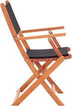 Folding Garden Chair Set of 4, 24"x21.3"x35" Outdoor Patio Chairs in Solid Eucalyptus Wood & Textilene, Foldable Lawn Chairs for Backyard Terrace Balcony
