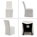 chairus Slipcovered Parsons Dining Chairs Set of 6, Upholstered Dining Room Chairs with Washable Linen Cover & High Back, Modern Farmhouse Wooden Side Kitchen Chairs, Cream White