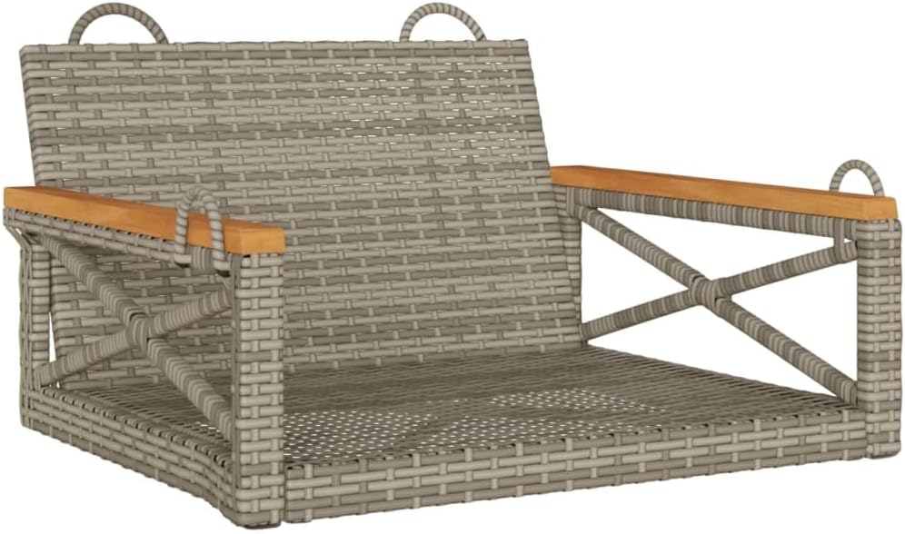 Patio Swing Bench Gray,Modern Patio Swing Bench for One Person Stylish Synthetic Rattan Outdoor Furniture with Comfort Design Patio Furniture