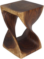 Haussmann Selorin Wide Twisted End Table 15 x 15 x 23 in H Walnut