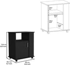 23.6" D*15.7" W*28.9" H Freestanding Kitchen Pantry with Open Shelf, Lower Single Door, Rectangular Storage Cabinet, Traditional, for Living Room, Dining Room, Black