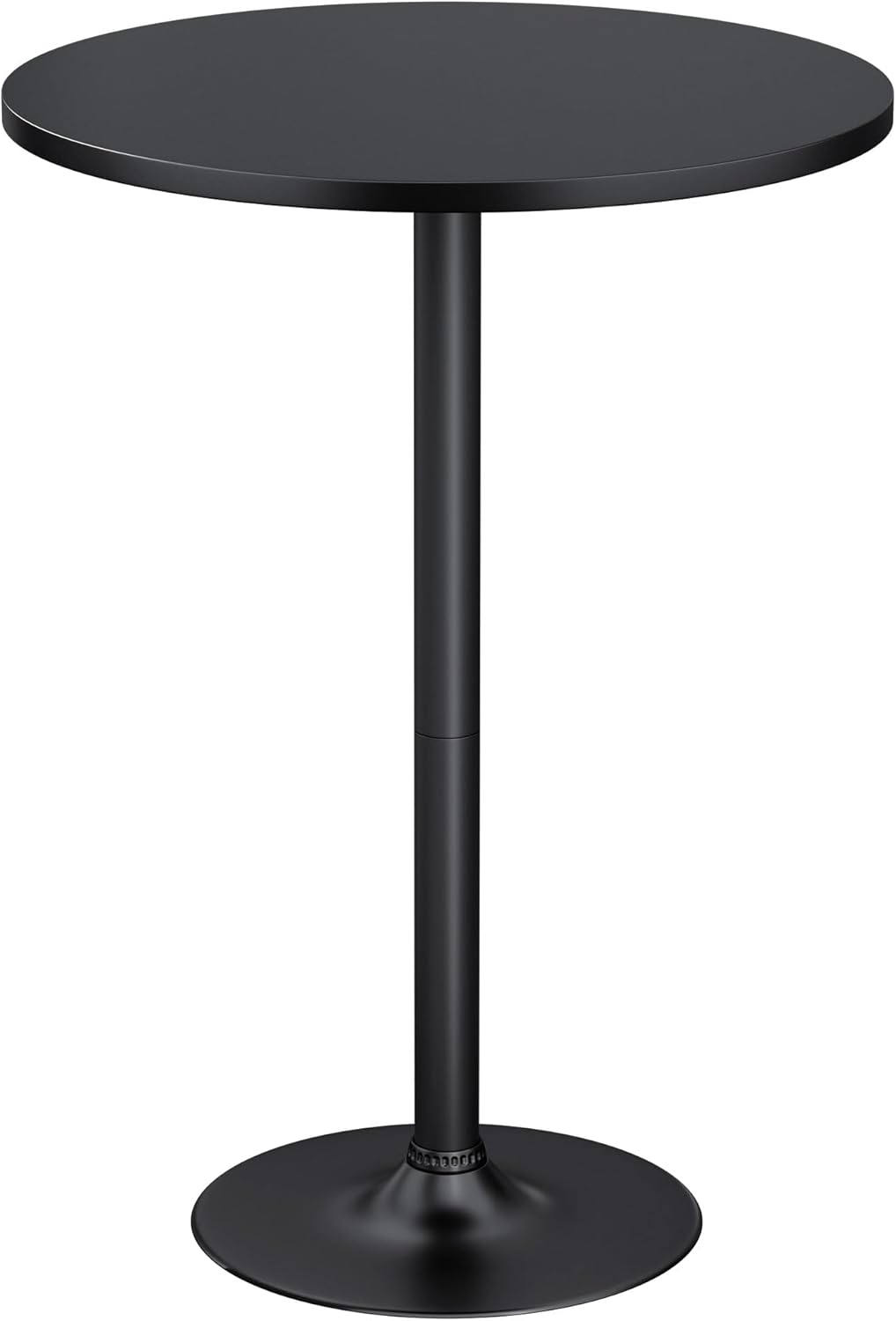 Furmax Bistro Pub Table Round Bar Height Cocktail Table for Home Bar, Round Bar Tables for Party, Dining Room, Living Room and Wedding, Metal Base MDF Top Obsidian, 40.6 Inch Height (1, Dark Black-1)