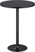 Furmax Bistro Pub Table Round Bar Height Cocktail Table for Home Bar, Round Bar Tables for Party, Dining Room, Living Room and Wedding, Metal Base MDF Top Obsidian, 40.6 Inch Height (1, Dark Black-1)
