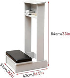 Prayer Kneeler Bench 20x16.5x33In Prayer Table Prayer Bench Stool with Shelf and Cushion Pad Church Pulpit Kneeling Chair Meditation Bench Stool(White)