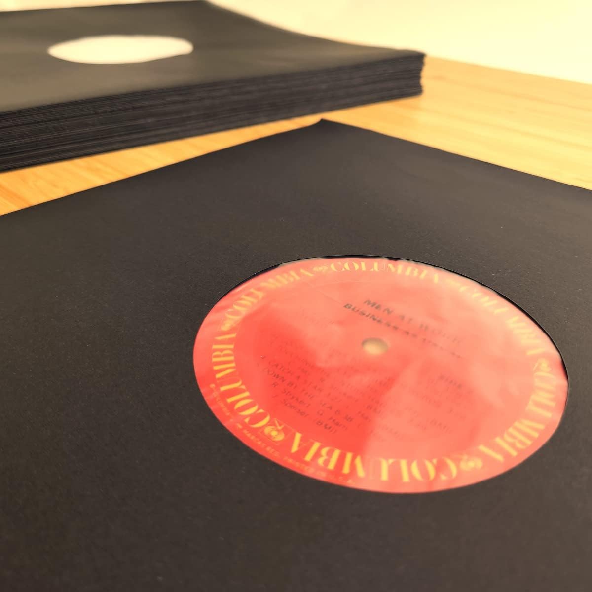 BCW 12-Inch Vinyl LP Record Sleeves - 50 Pack | Black Polylined Inner Protective Sleeves with Center Hole for Vinyl Records | Acid-Free, Scratch Resistant | Ideal for DJs and Collectors