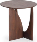 Rustic Solid Wood Corner End Table in Walnut - Perfect for Living Room Or Bedroom, Ideal Small Side Table for Coffee, Drinks, Snacks, and Tea Walnut Color