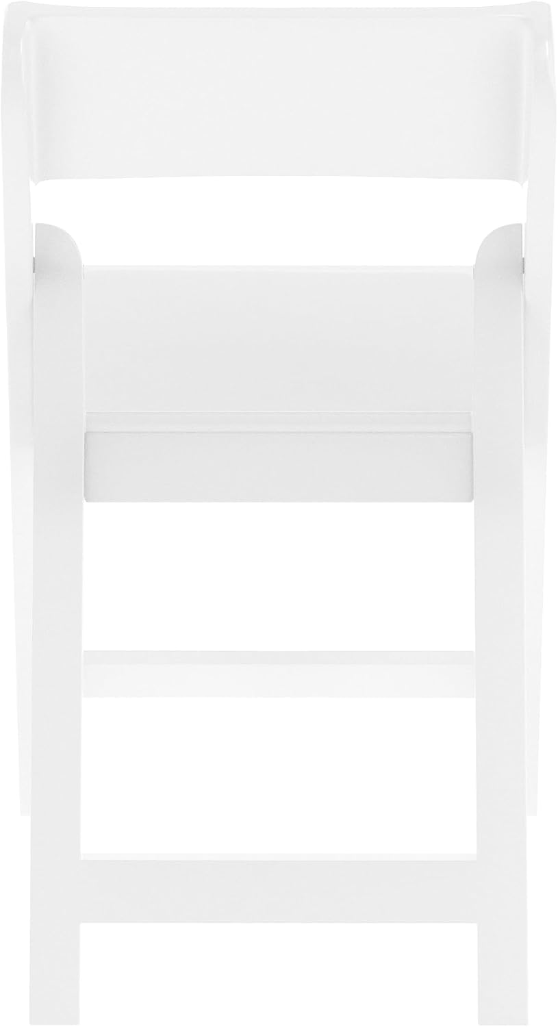 Flash Furniture Hercules Tucker Commercial White Resin Folding Chair - Lightweight, Vinyl Padded Removable Seat, Indoor Outdoor Use, Event & Wedding Ready, Set of 4