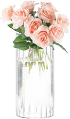 Gute 6 Inch Glass Vases for Decor, Flower Vase for Home Decor, Modern Decorative Clear Vase Centerpieces Living Room, Kitchen