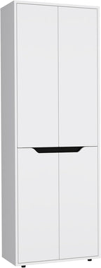 4-Door Kitchen Pantry Organizer Cabinet, Wooden Cupboard Credenza Bufffet Serving with Storage Shelves, Freestanding Hutch for Kitchen, Dining Room,White