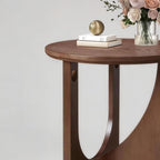 Solid Wood Side Table, End Table, Rustic Center Table, Simple Accent Table for Living Room, Round Design