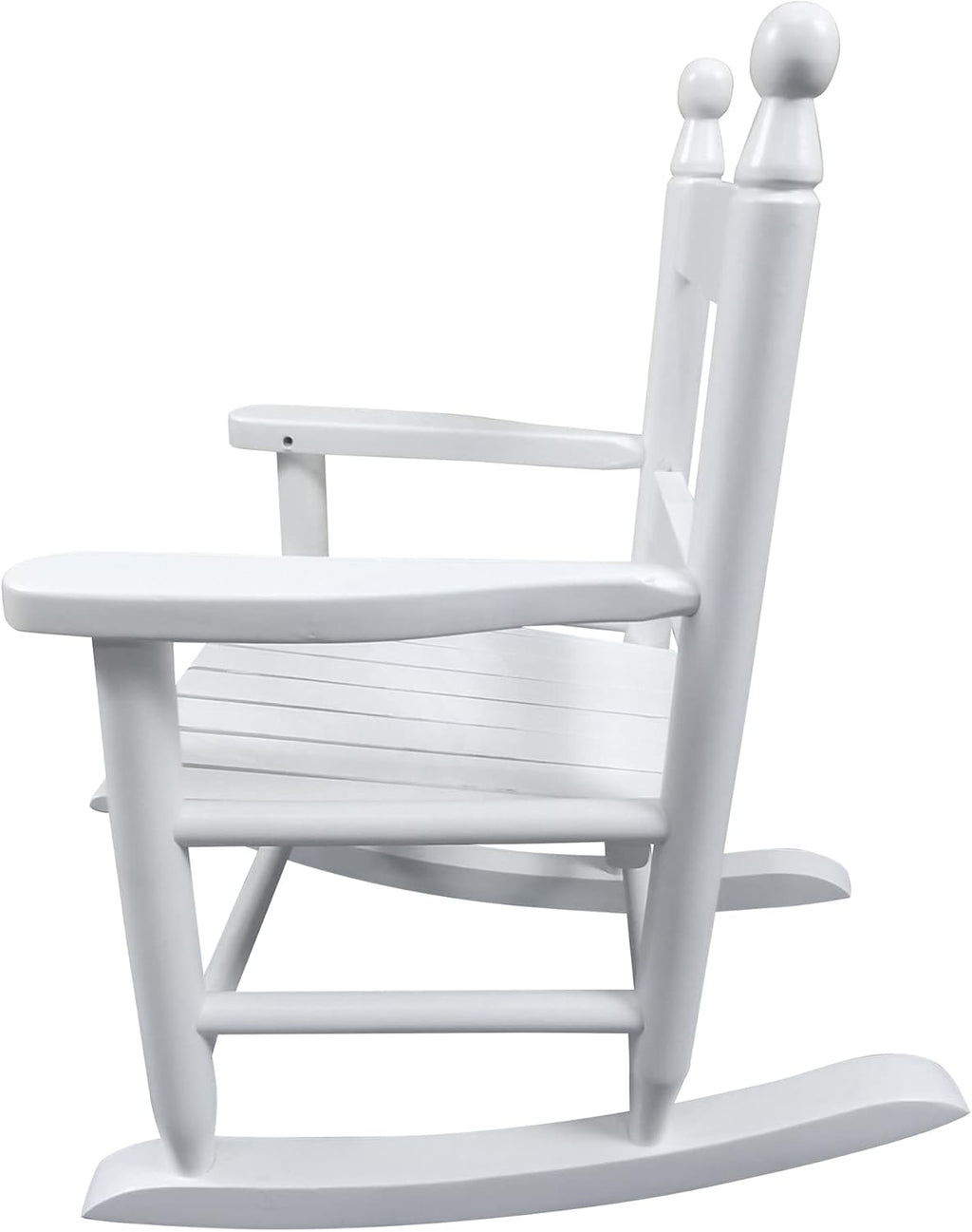 BLUECC Children's Rocking Chair White, Wood Patio Seat for Backyard, Poolside, Lawn 14.2"x18.9"x22.4"