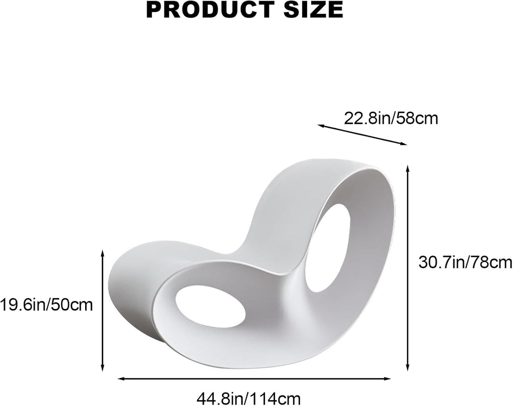 WHYATT Rocker Chair, Outdoor Rocking Chair, Home Office Chair, Rocking Chair Indoor, Recliner Chair, Chair Plastic Furniture Decor (Color : White)