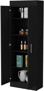 Black 5-Shelf Storage Pantry Cabinet