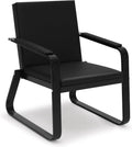 Waiting Room Chair with Armrest, PU Leather Office Furniture, Lobby Conference Reception Chair, Office Guest Seating for Clinic,Airport,Hospital,Barber,Salon,Bank (Black, 1-Seat)