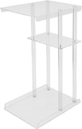 Acrylic Side Table Clear End Tables C Shaped Plant Stand 3 Tiers Small Snack Coffee Table, Perfect for Small Spaces, Suitable for Potted Plants and Decor