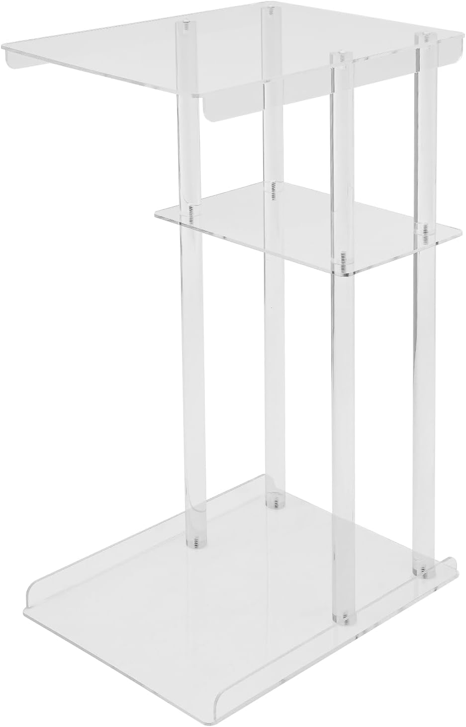 Acrylic Side Table Clear End Tables C Shaped Plant Stand 3 Tiers Small Snack Coffee Table, Perfect for Small Spaces, Suitable for Potted Plants and Decor