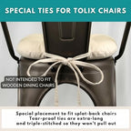 Barnett Home Decor Metal Chair Cushions - 14x14 Chair Cushions for Tolix Chairs - Machine Washable, 100% Cotton, Made in USA - Farmhouse Chair Pads - Ticking Stripe Natural Pack of 4