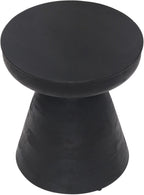 HomeStock Mango Wood Side Table - Modern Accent Stool - Black Finish Furniture