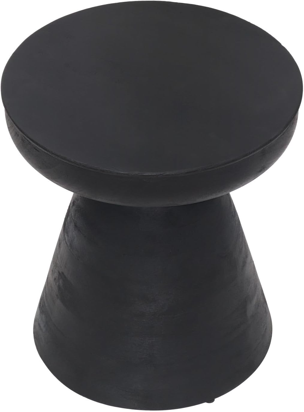 HomeStock Mango Wood Side Table - Modern Accent Stool - Black Finish Furniture