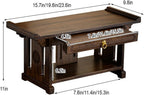 2-Tier Meditation Table, Personal Shrine Altar Cabinet with Retractable Pull Plate, Bamboo Prayer Table for Living Room, Bedroom, Office(19.6 * 9.8 * 11in)