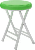 Folding Round Padded Stool Chair Portable for Dorm Kitchen Vanity Church Outdoor Use Blue(Green 1,1pcs)