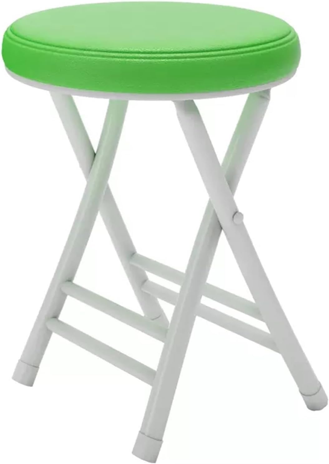 Folding Round Padded Stool Chair Portable for Dorm Kitchen Vanity Church Outdoor Use Blue(Green 1,1pcs)