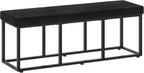 HOOBRO Dining Bench, Dining Room Bench with PU Leather Upholstered Seat, for Kitchen, Living Room, Hallway, Kitchen, Entryway, Bedroom, Black BB46CD01