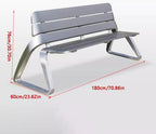 Outdoor Bench,Stainless Steel Seat Community Double Back Garden Square Chair Benches for Outdoors