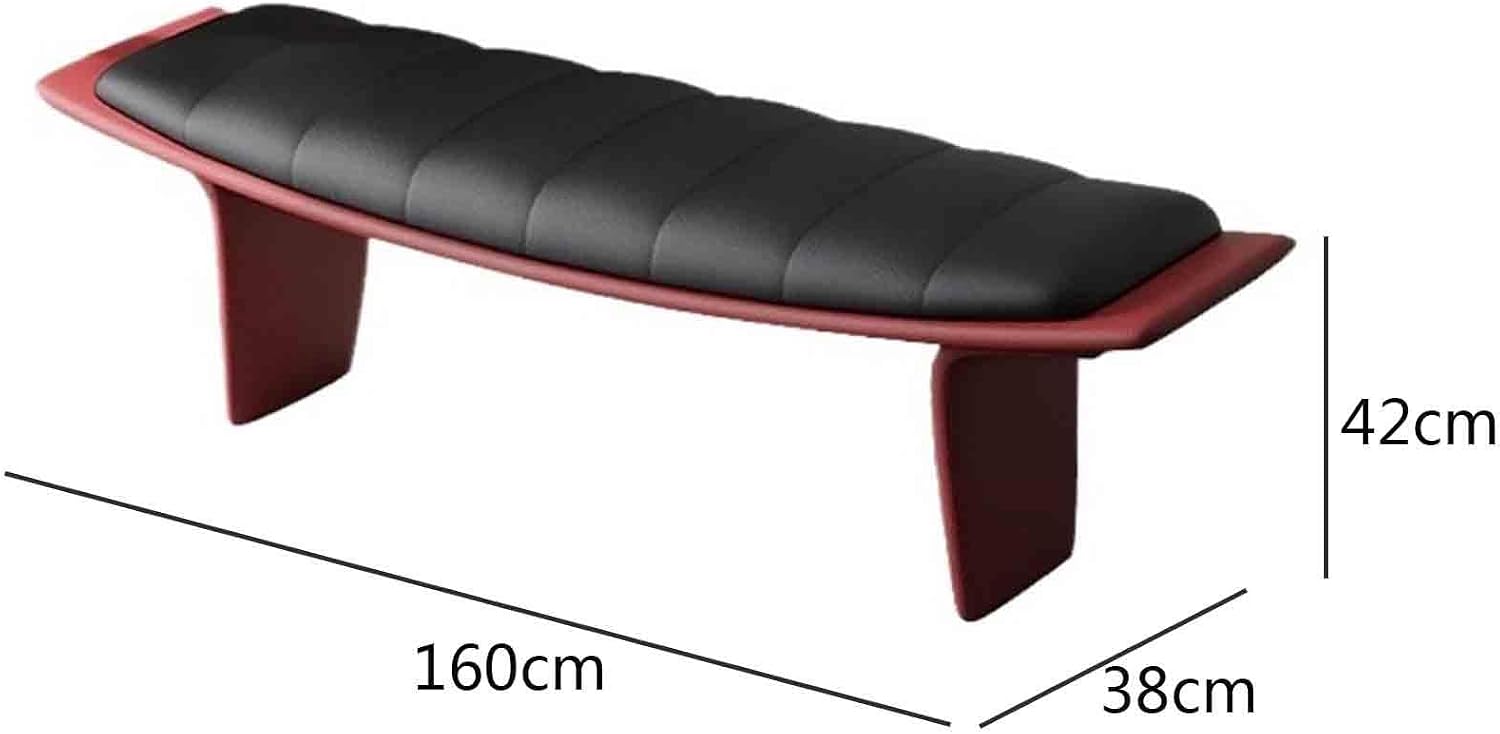Modern Metal Living Room Shoe Changing Stool Bedroom Leather Upholstered Bed end Entryway(XL)