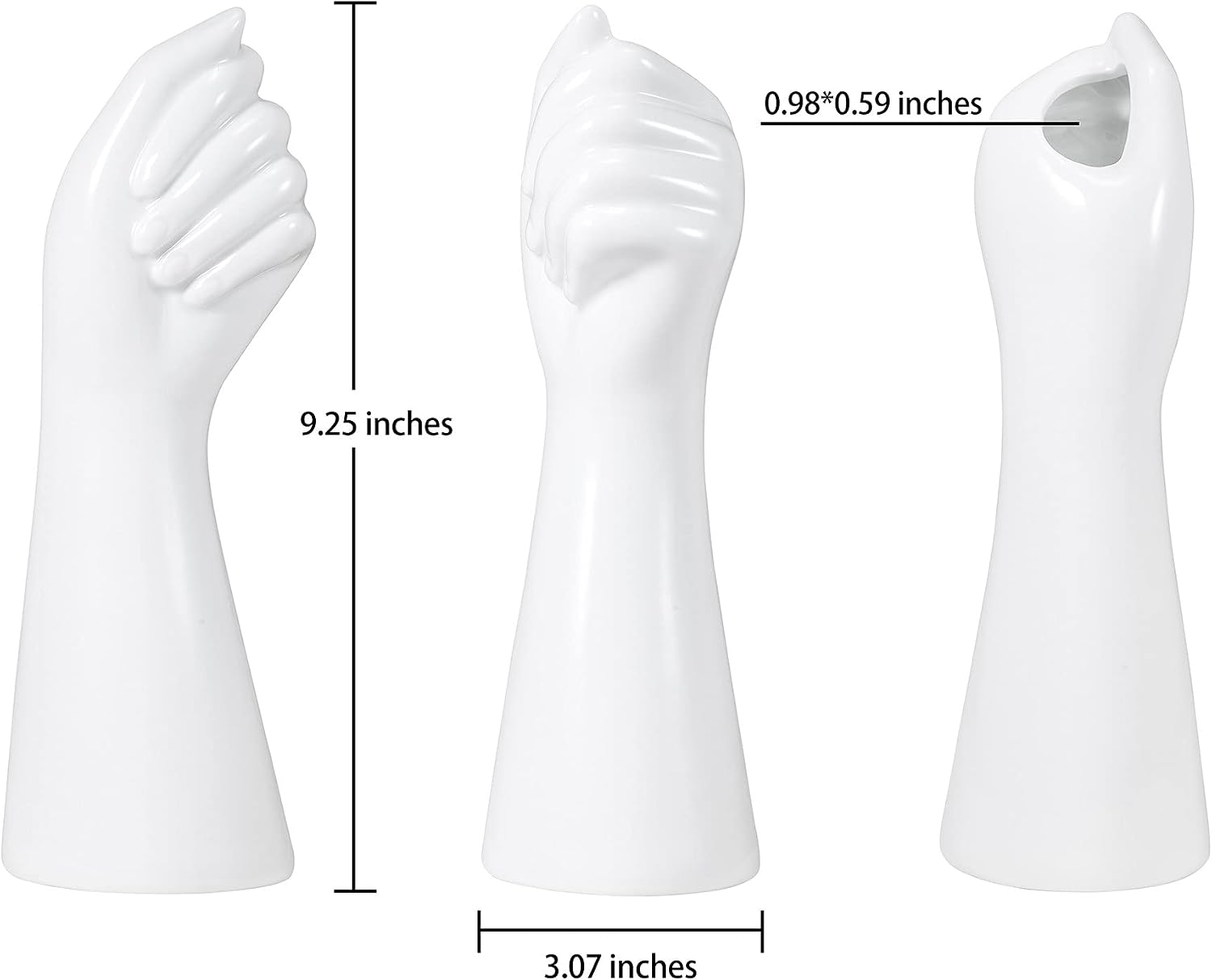 Human Body Ceramic Hand Vase, Arm Body Shaped Small Flower vase Modern Aesthetic Decorative White Ceramic vases for Home Living Room décor