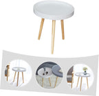 Homoyoyo Nordic Style Small Round Side Table White Mini Sofa End Table for Living Room and Bedroom
