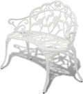 Garden Bench White Cast Aluminum and Cast Iron 39.4 in Durable,Sturdy Metal Garden Bench with Floral Design Durable Outdoor Seating for Two | Relaxation and Gatherings Patio Furniture