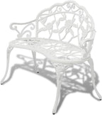 Garden Bench White Cast Aluminum and Cast Iron 39.4 in Durable,Sturdy Metal Garden Bench with Floral Design Durable Outdoor Seating for Two | Relaxation and Gatherings Patio Furniture