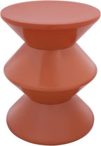 17.7 inch Modern Round Side Table Creative Round End Table, Pedestal Circle Accent Tables Geometric Coffee Table Hourglass Shaped Sofa Stool for Living Room Bedroom Office Apartment Yards, Orange