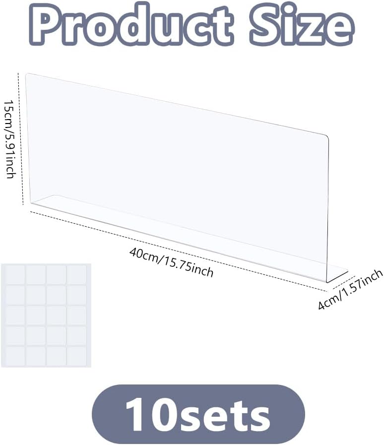 DICOSMETIC 10Sets Acrylic Under Bed Blocker 15.75x5.91x1.57 Inch Clear Under Couch Blockers Furniture Blockers Sofa Gap Protector for Pets Toys Cat Stop Things Going Unders