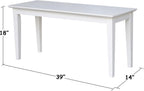 International Concepts Shaker Styled Solid Wood Bench in White