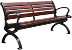 Patio Benches for Outdoors Park Chair Outdoor Bench Courtyard Double Backrest Plastic Wood Leisure Seat Iron Art Garden Benches for Outdoors