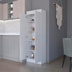 23.6" D*11.9" W*66.8" H Freestanding Kitchen Pantry with 4 Shelves, Double Door, Rectangular Storage Cabinet, Modern Minimalist, for Living Room, Dining Room, White