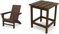 POLYWOOD AD420MA Modern Adirondack Chair, Mahogany & ECT18MA Long Island 18" Side Table, Mahogany