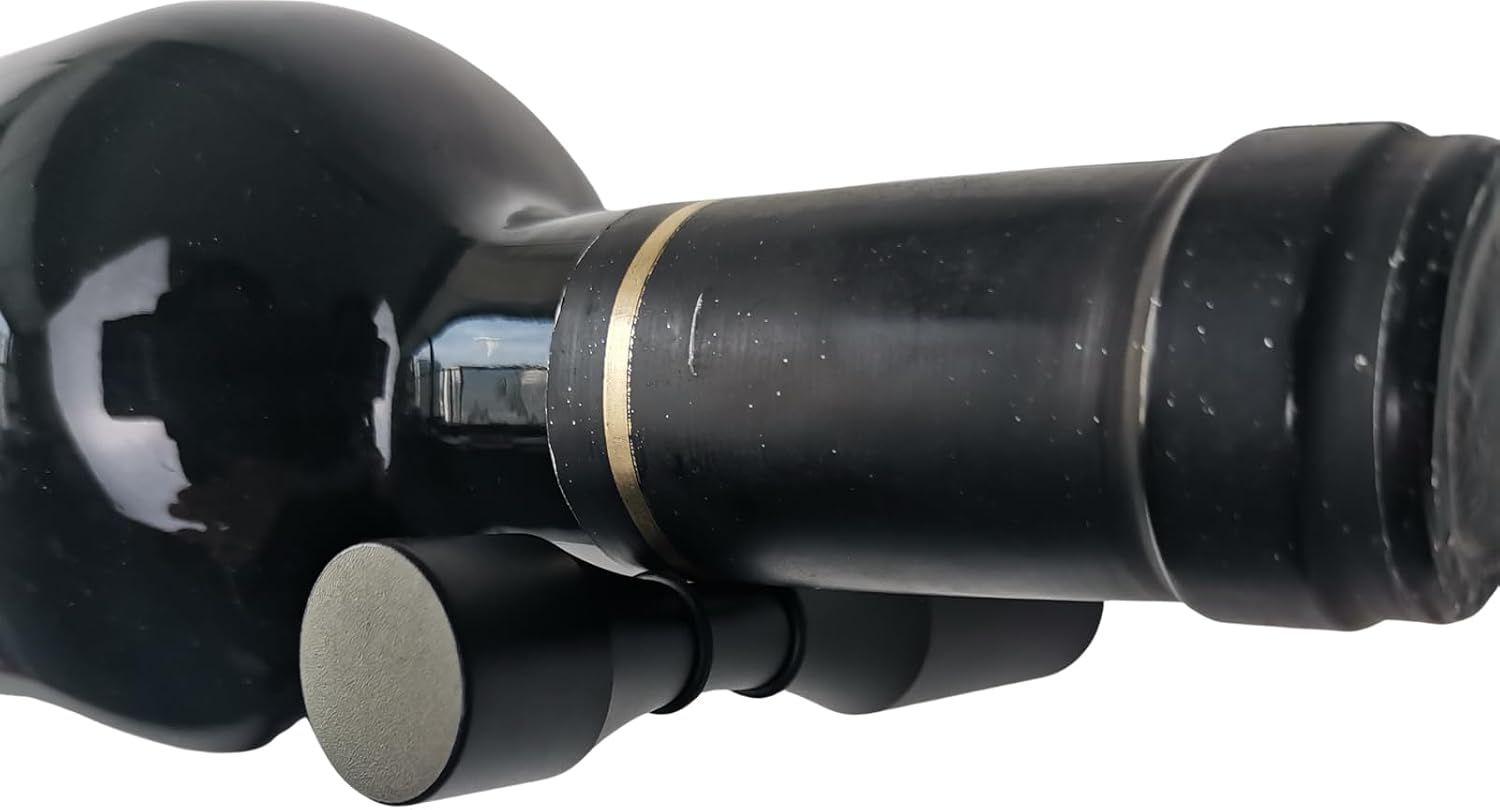 Wine Rack Wall Mounted 5 Bottle Matte Black Metal Vino Pins Single Display Pegs System for Wine Bottles (Matte Black)